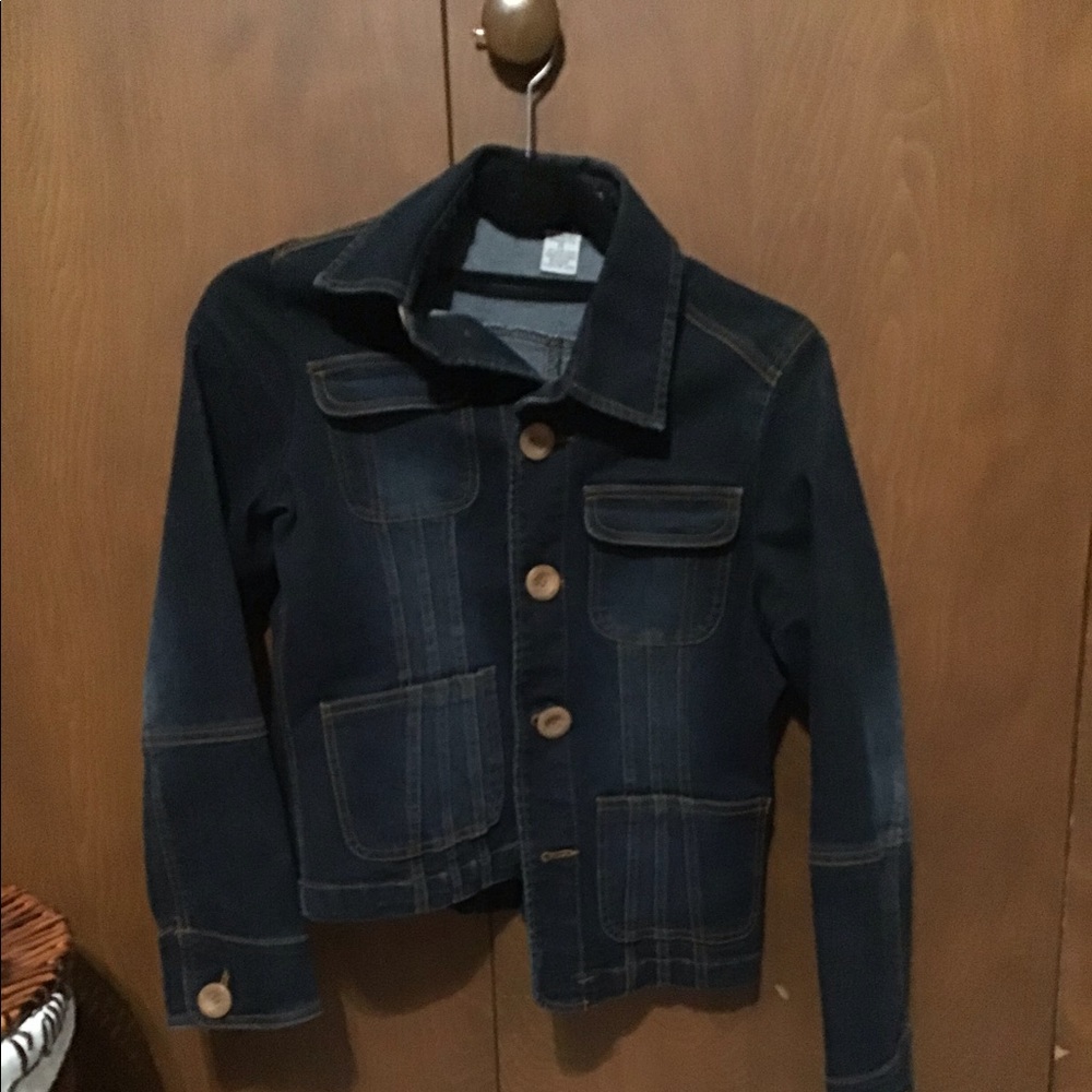 Tulle Petite Button Down Jean Jacket